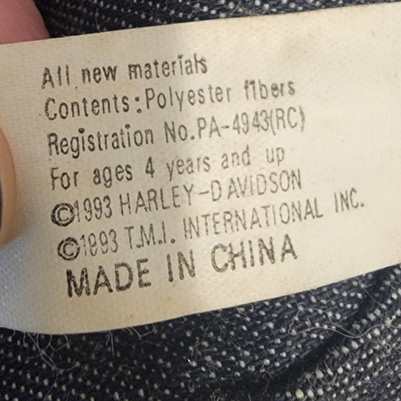 Vintage Harley Davidson Hog Plush 1993 - Picture 4 of 8